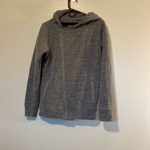 Diva Snow Gear Heather gray  hooded pocket full tip up long sleeve cotton blend